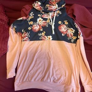 Flower pink and blue sweatshirt